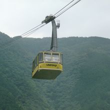 山頂につながるロープウェイ