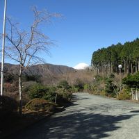 ホテル玄関から富士山を眺望。