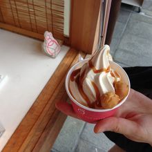 ソフトクリームがうまい。店内での雨宿りありがとうございました