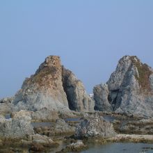 めおと岩で撮影