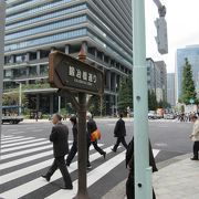 東京のビジネス街を貫く通りの一つです