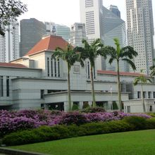  　　前庭の花と緑が美しい