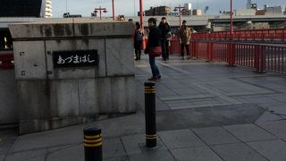 目の前にはアサヒビール本社