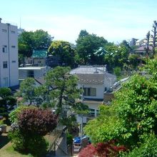 真英寺の高台から見る スリバチ地形 （向こう側に須賀神社）