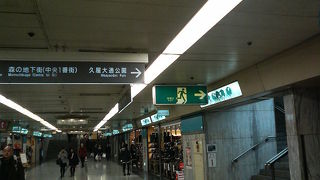 森の木々が描かれていて地下でも明るい雰囲気