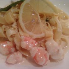 海老のクリームパスタです。