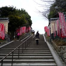 猿沢池からは急な階段を昇る
