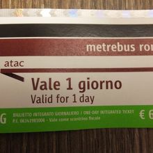 地下鉄・トラム共通１日乗車券　６ユーロ