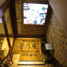 地下の入り口です。