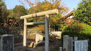 紅葉の嵯峨墓所。