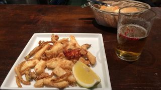 カウンターで一人飲みました。