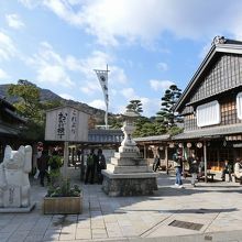 大きなまねき猫がお出迎え。