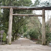 神社入り口の参道