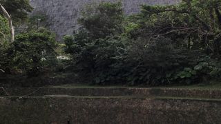 弁財天堂がある人工池