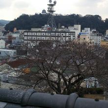 境内から見下ろす宇和島の町並み