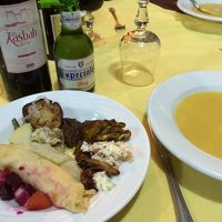 夕食 地ビール250ml35D ワインフルボトル130D