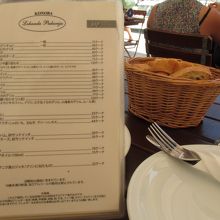 日本語のメニューです