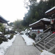 本殿前。雪がたくさん残ってました