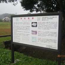 案内板です。この奥の野原が大学院跡です。