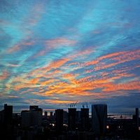 客室から見た朝焼けです。