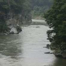 金石水管橋から見る、荒川。