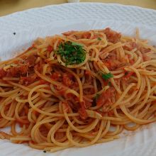 蟹のスパゲッティ