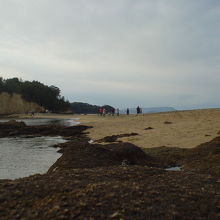 同じく岩場から対岸の余島を撮影