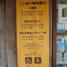 入場料　大人　７００円