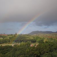 ラナイから虹が見えました