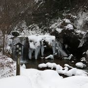 霧降の滝・・・凍ってました