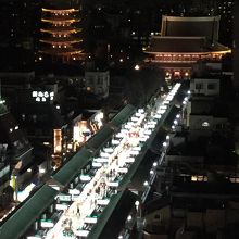 夜の仲見世風景