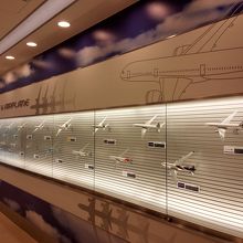 羽田に就航する航空会社のモデルプレーンが展示されています♪