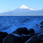 波と富士山