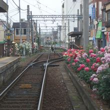 三ノ輪橋駅にて電車を待つ