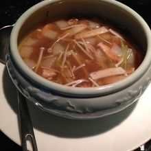 エノキと瓜（たぶん）の爽やかなスープ