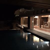 バーの外には水盆があり、借景との馴染みを演出します。