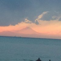 夕日の富士山