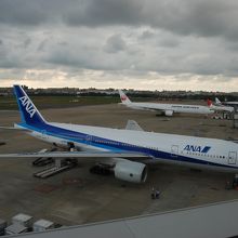 大型機がたくさん駐機しています