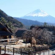 茅葺と富士山