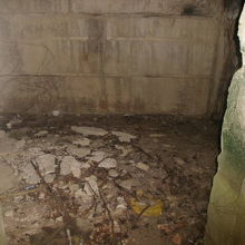 柵越しに見る入口付近の様子