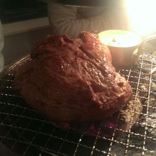 ボリュームのあるステーキ