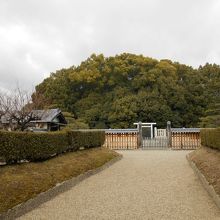 正面風景。左手の建物が宮内庁の事務所。