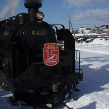 白い雪に黒いＣ１１が映えます。