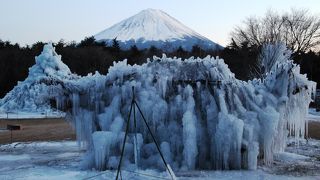 冬季は公園に人工樹氷が立ち並び綺麗です。