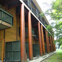 ベランダの丸太　