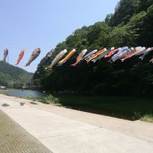 駐車場になる河川敷