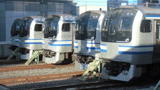 ホーム正面がスカイツリー