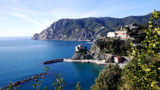 町を一望するにはVernazzaへのTrailを15分ほど登るといい．