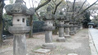 たくさんの石灯籠があり壮観です