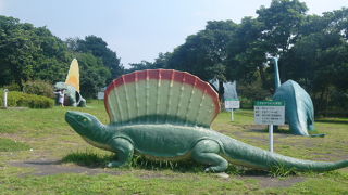 恐竜模型や遊具などで家族連れで楽しめます